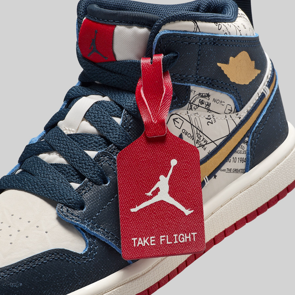 Giày Nike Air Jordan 1 Mid GS Take Flight FN1353-400 - Ảnh 4