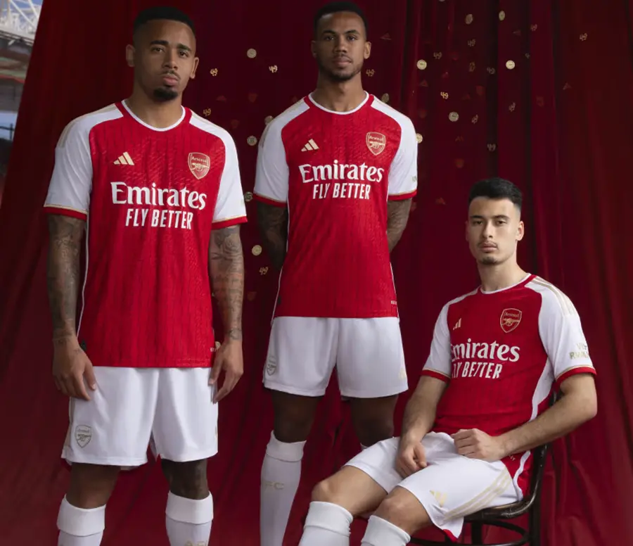 Alternative view of Áo Adidas Arsenal 23/24 Home Authentic Jersey 'Better Scarlet' HR6931