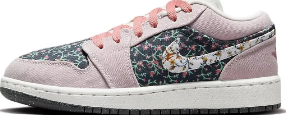 Alternative view of Giày Nike Air Jordan 1 Low SE GS 'Floral' Platinum Violet FJ3445-001
