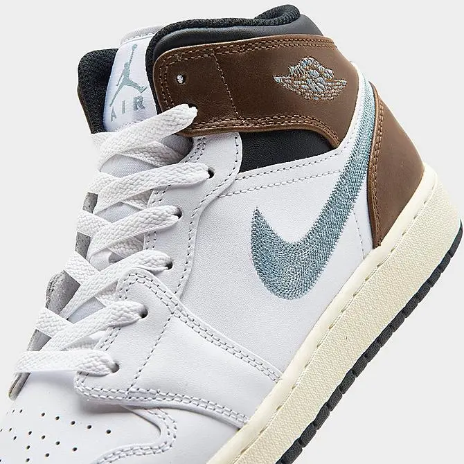 Giày Air Jordan 1 Mid SE GS 'White Blue Grey FQ8162-142 - Ảnh 5