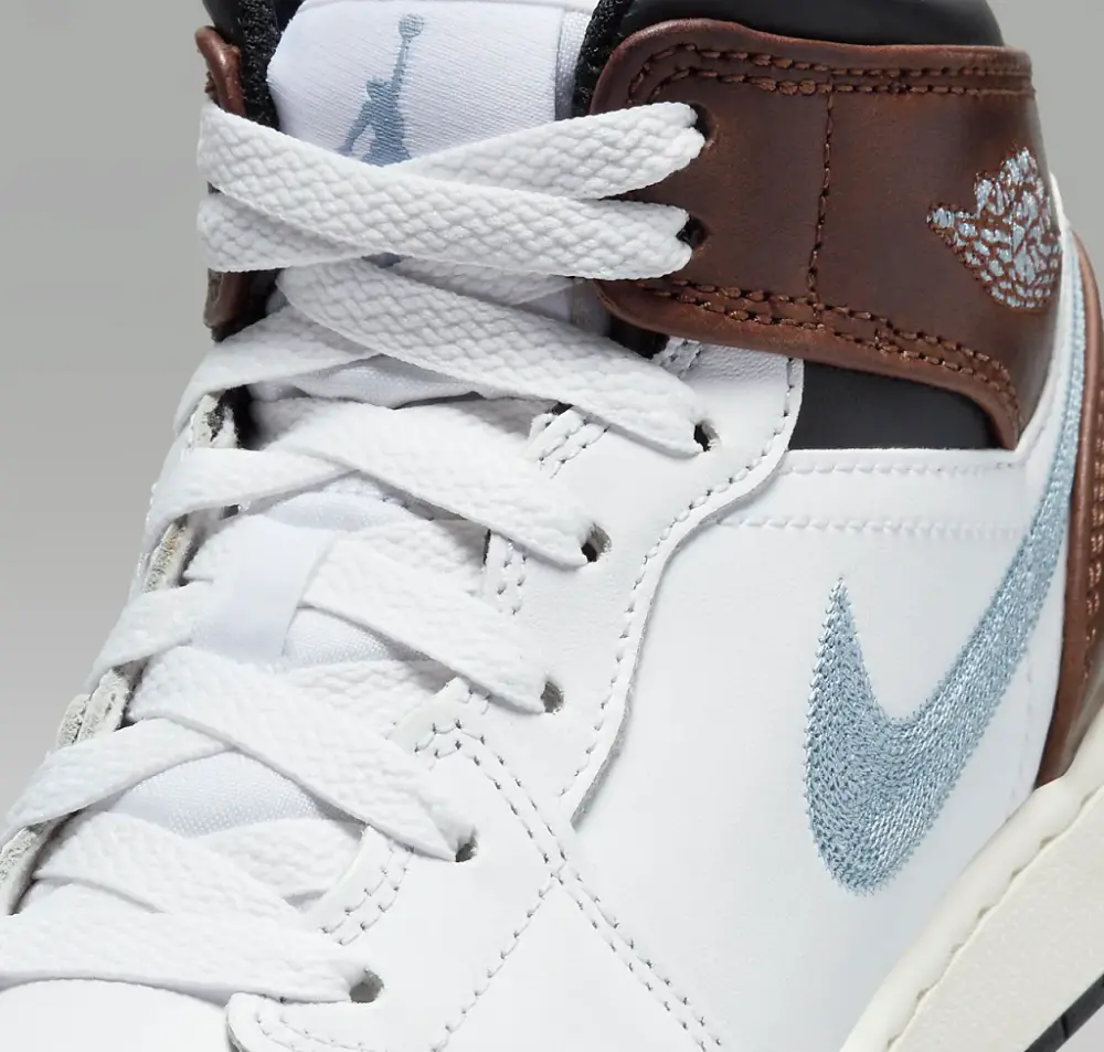 Giày Air Jordan 1 Mid SE GS 'White Blue Grey FQ8162-142 - Ảnh 3