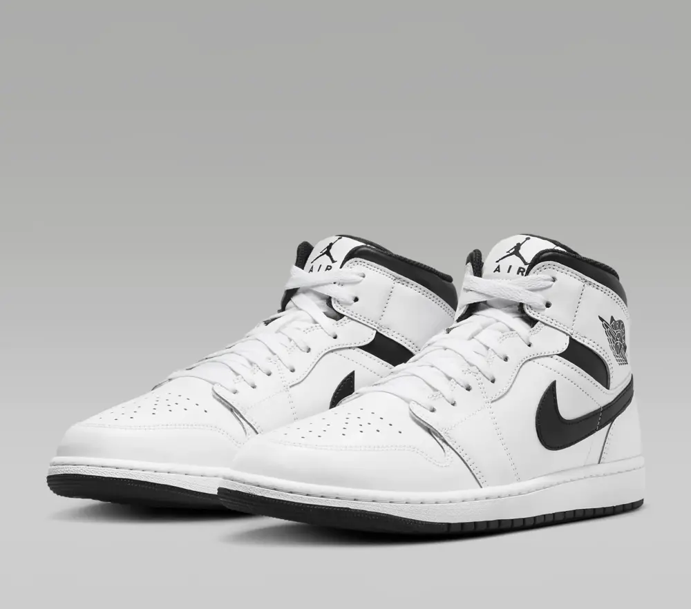 Giày Nike Air Jordan 1 Mid 'White Black' DQ8426-132 - Ảnh 6