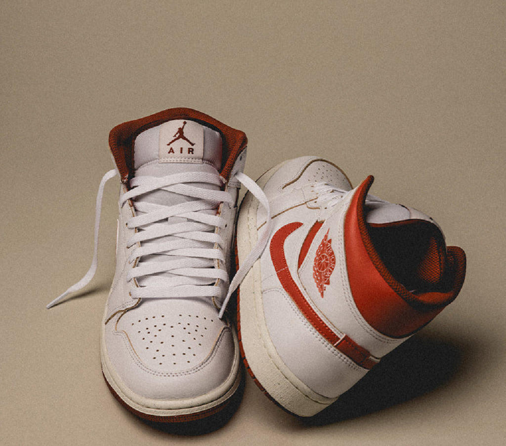 Giày Nike Air Jordan 1 Mid ‘White Dune Red’ FJ3458-160 - Ảnh 5