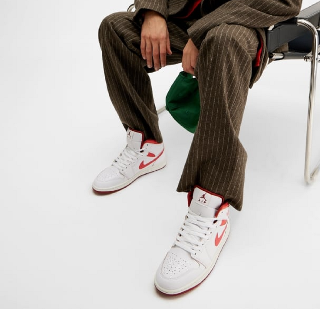 Giày Nike Air Jordan 1 Mid ‘White Dune Red’ FJ3458-160 - Ảnh 4