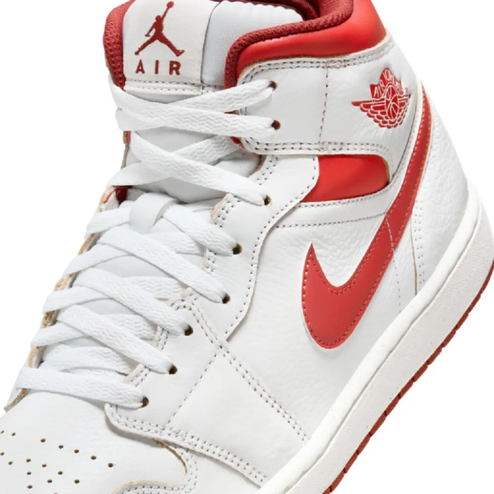Alternative view of Giày Nike Air Jordan 1 Mid ‘White Dune Red’ FJ3458-160