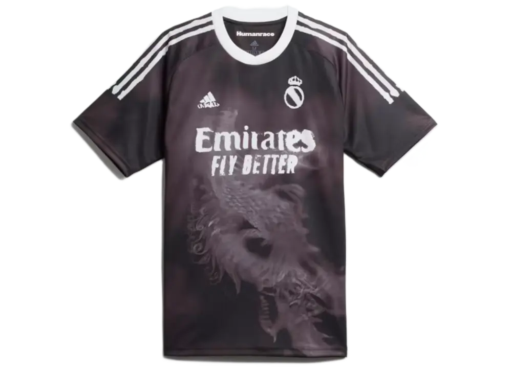 Áo Adidas REAL MADRID HUMAN RACE 'Black White' GJ9110