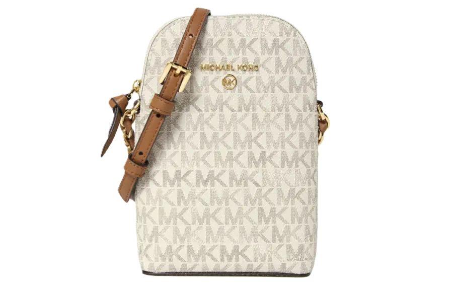 Túi Michael Kros Jet Set Charm Phone Bag Canvas 'Ivory' 32T0GT9C1B-149