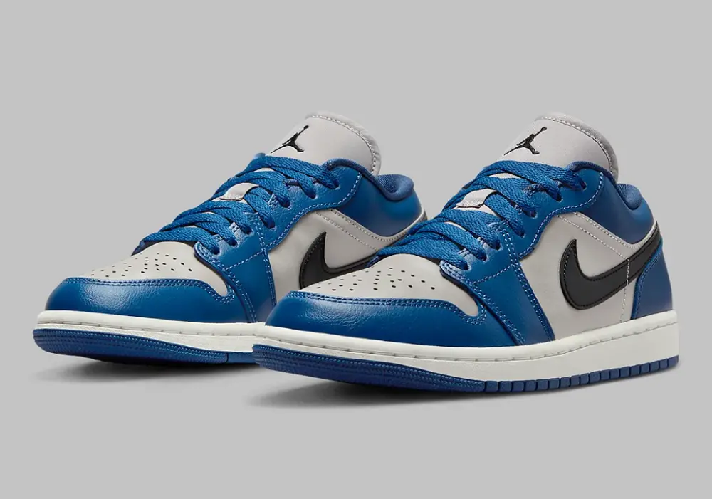 Alternative view of Giày Nike Air Jordan 1 Low 'Gray Navy Blue Black' DC0774-402