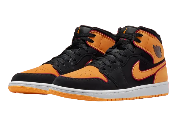 Giày Nike Air Jordan 1 Mid ‘Fat Tongue Black Orange’ FJ4923-008 - Ảnh 6