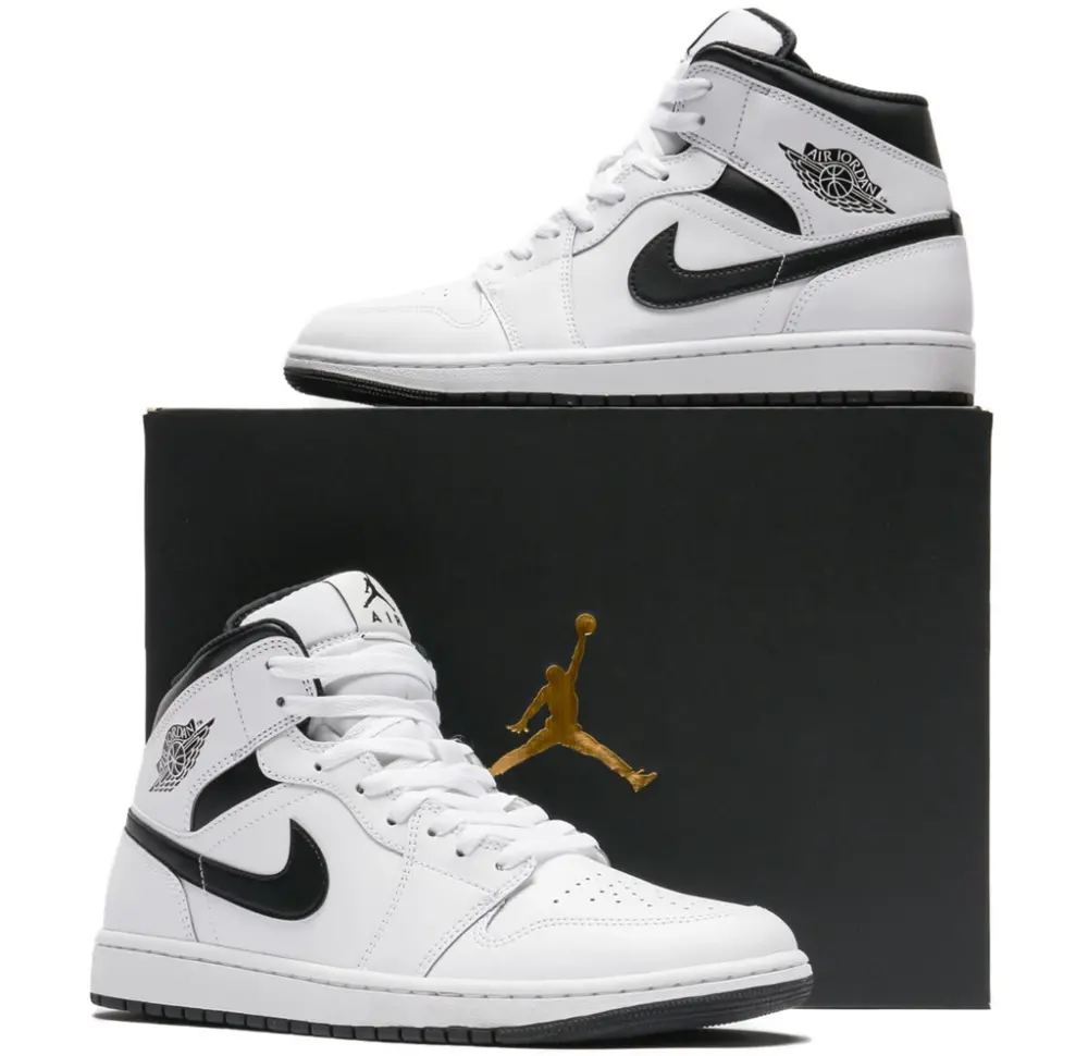 Giày Nike Air Jordan 1 Mid 'White Black' DQ8426-132 - Ảnh 3