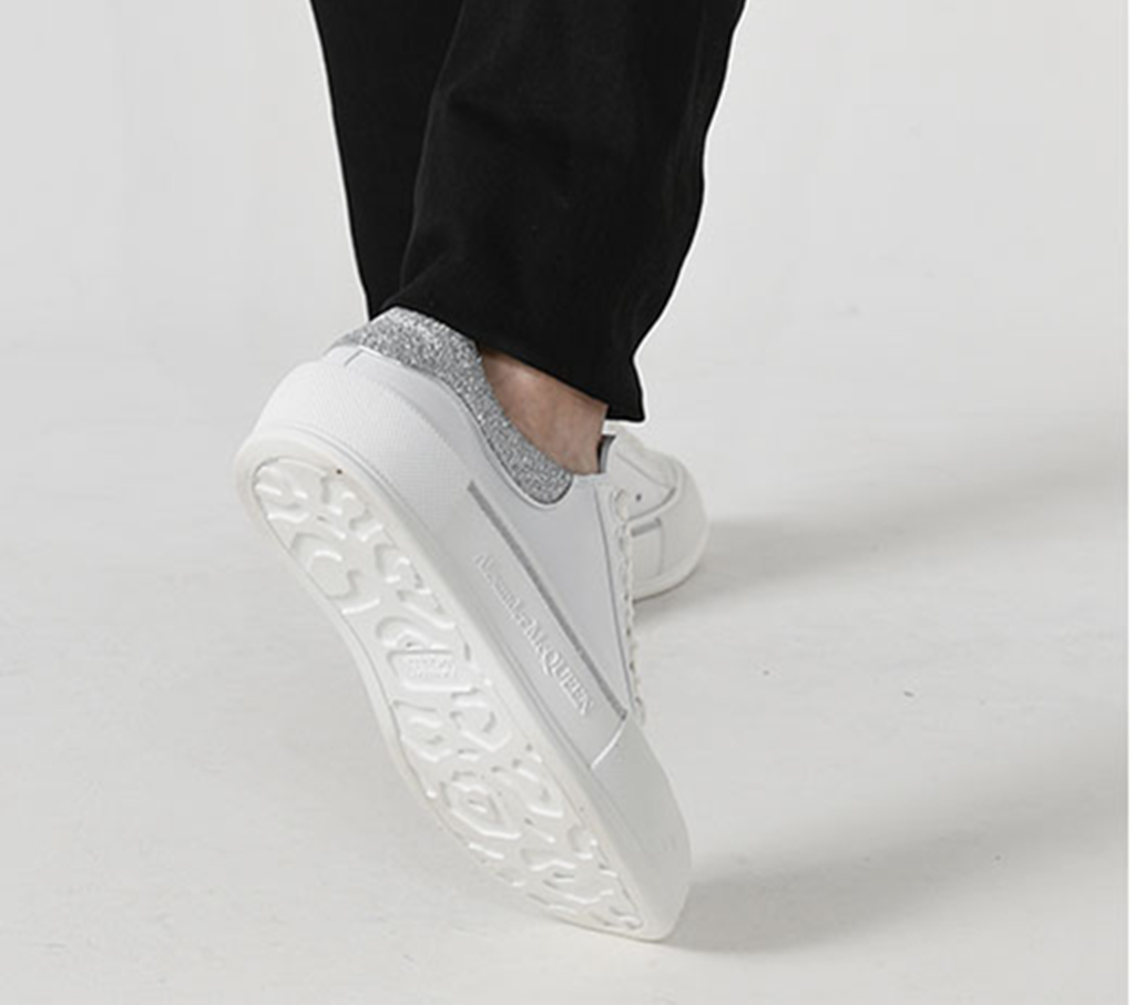 Giày Alexander McQueen Deck Lace-Up Plimsoll 'White Silver' 682410-WIB67-9485 - Ảnh 2