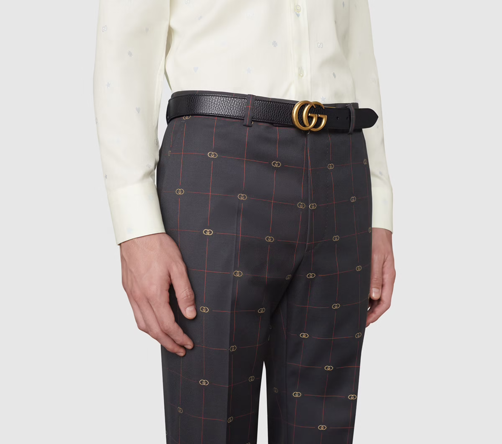 Thắt Lưng Gucci Reversible Thin Belt With Double G Buckle 643847-CAO2T-1062 - Ảnh 3