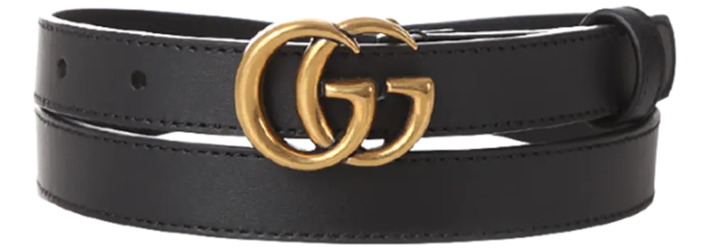 Thắt Lưng Gucci GG Mamon Double G Buckle Thin Belt 409417-AP00T-1000