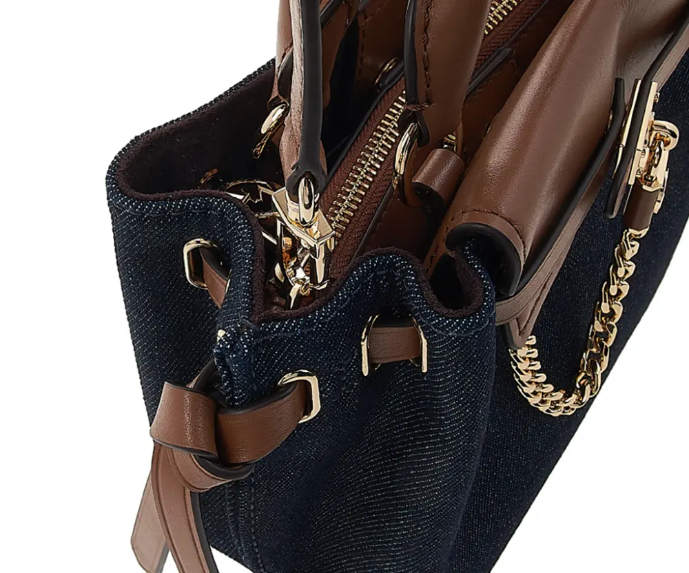Túi Michael Kors Hamilton Legacy Denim Top Handle Bag 'Denim' 32F3G9HC0C-998 - Ảnh 3
