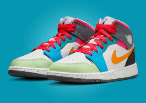Alternative view of Giày Nike GS Air Jordan 1 Mid "Multi Color" FN1190-100