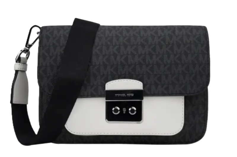 Túi Michael Kros Sloan Editor Medium Logo Messenger Bag 'Black' 35T2SS9M2B-BLACK