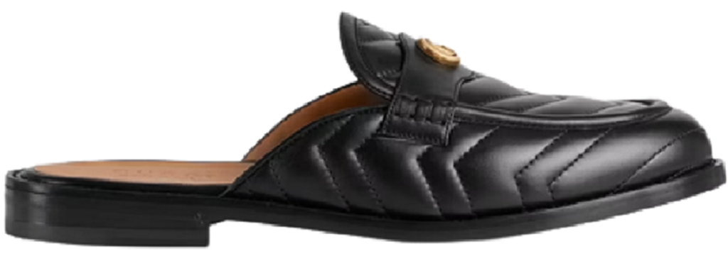 Giày Gucci Matelassé With Double G Chevron Leather 'Black' 673816-BKO60-1000