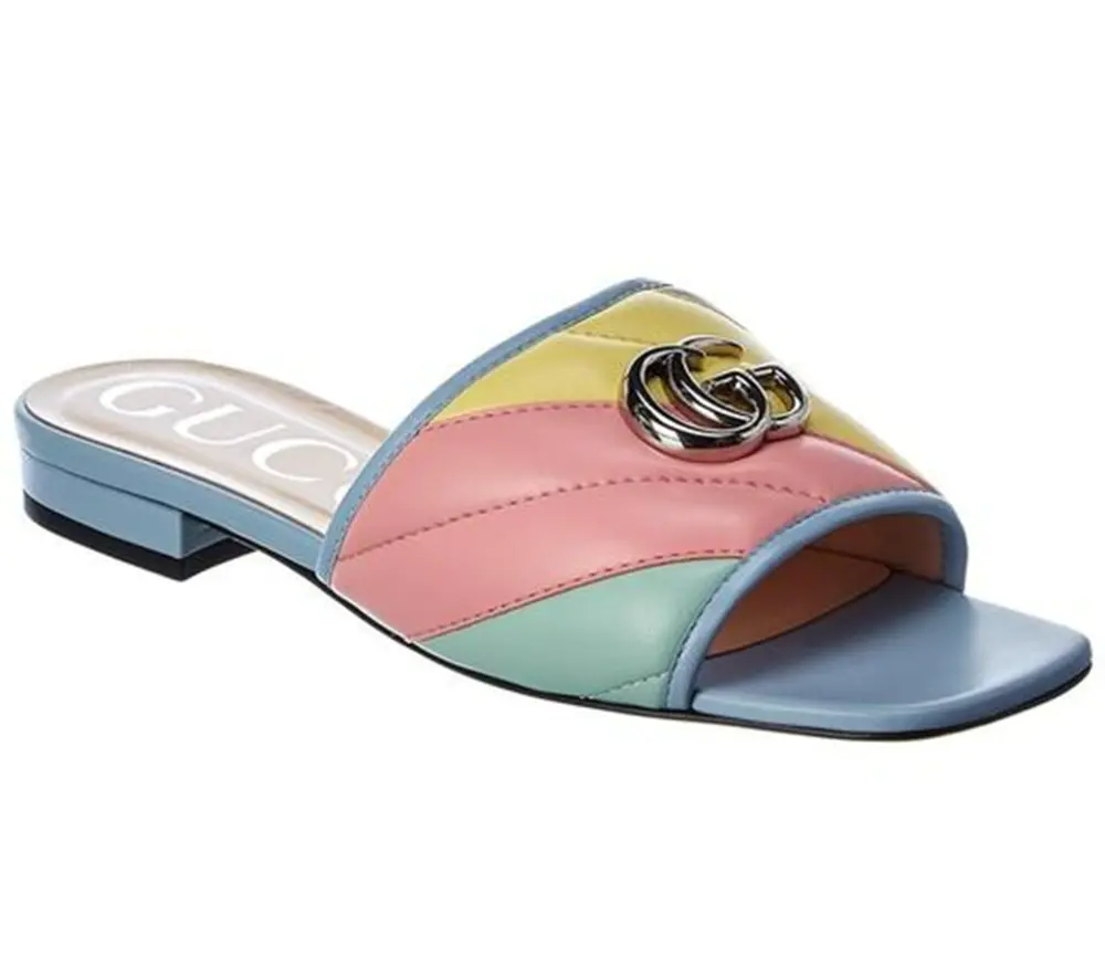 Dép Gucci Double G Matelasse Leather 629934-0CGB0-4970 - Ảnh 4