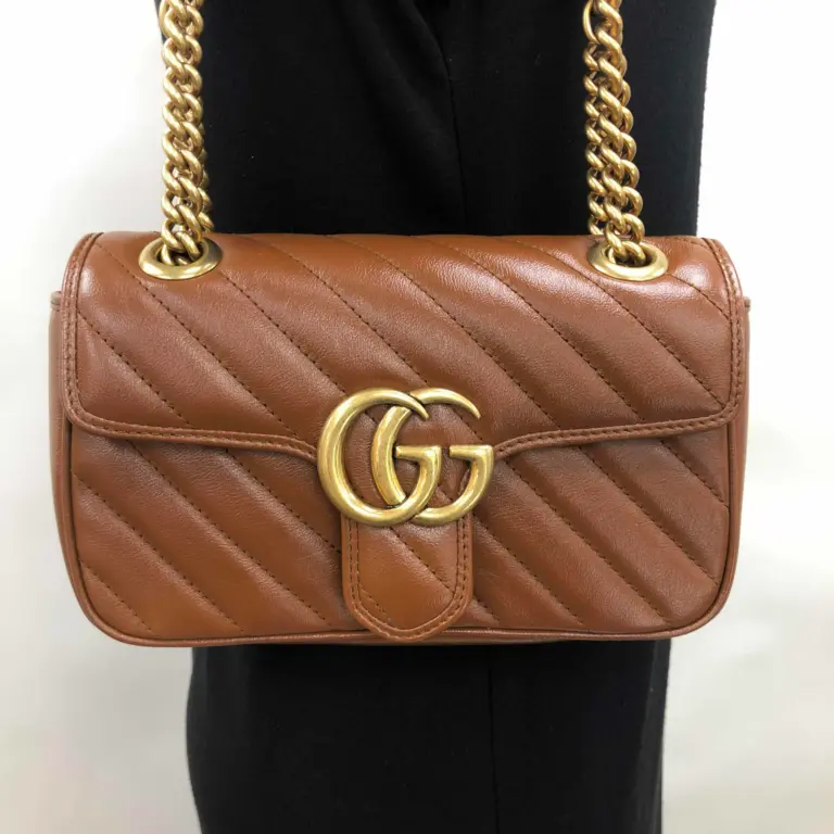 Túi Gucci GG Marmont Mini Matelassé Shoulder Bag Brown 446744-0OLFT-2535 - Ảnh 5