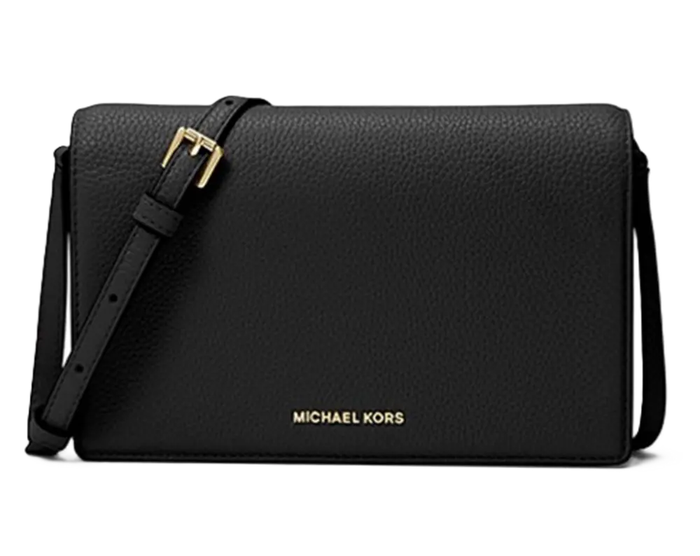 Túi Jet Set Medium Pebbled Leather Front-Flap Crossbody Bag 'Black' 32S4GJ6C6L-Black