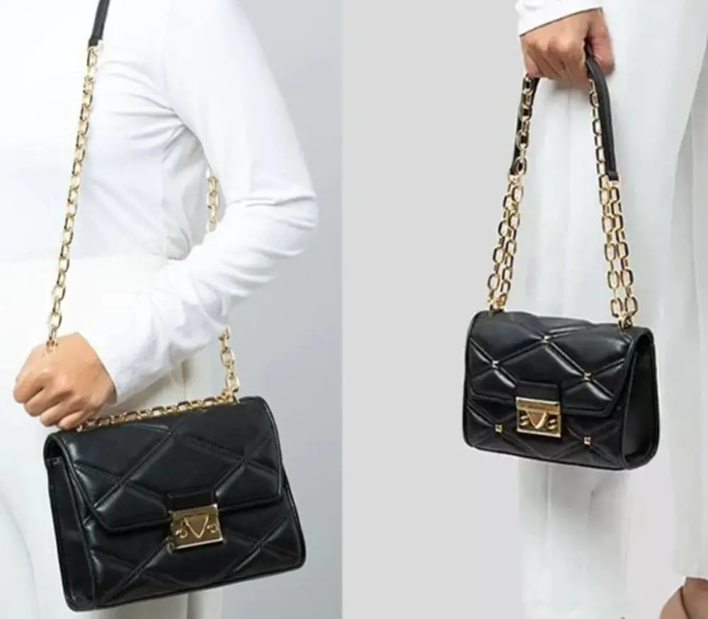 Alternative view of Túi Michael Kors Serena Medium Flap Shoulder Bag 'Black' 35S2GNRL2U-001