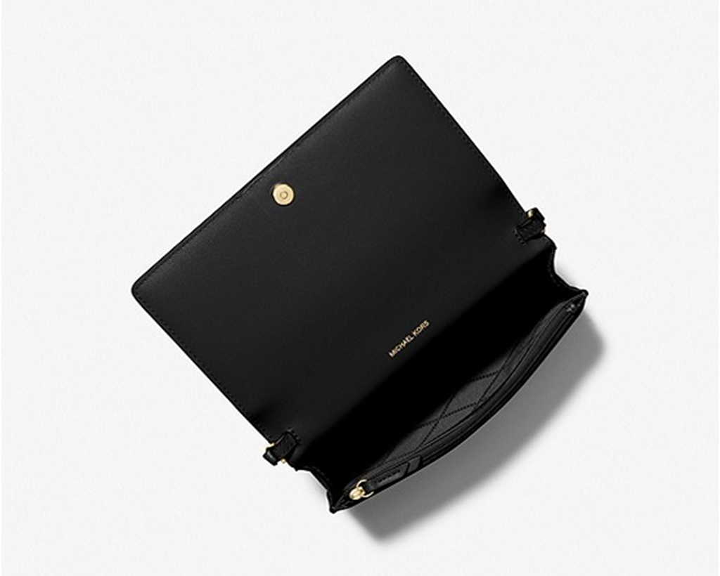 Túi Jet Set Medium Pebbled Leather FrontFlap Crossbody Bag 'Black