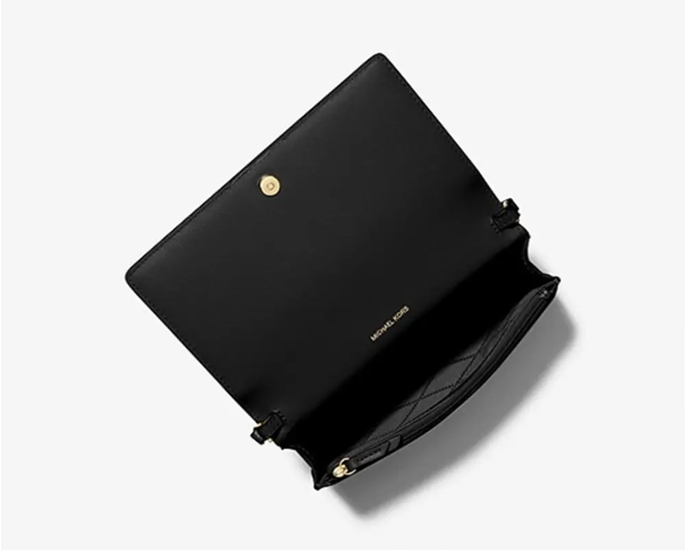 Alternative view of Túi Jet Set Medium Pebbled Leather Front-Flap Crossbody Bag 'Black' 32S4GJ6C6L-Black