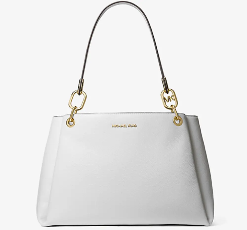 Túi Michael Kors Trisha Large Pebbled Leather Shoulder Bag 'White' 35H1G9TL9L-WHITE