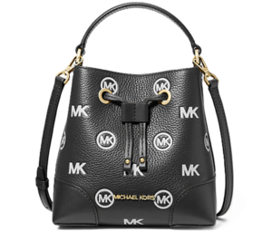Túi Michael Kros Mercer Small Logo Embossed Leather Bucket Bag 'Black' 35F3GM9M1L-001