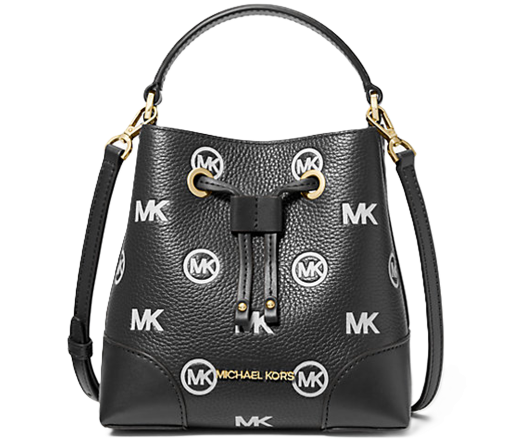 Túi Michael Kros Mercer Small Logo Embossed Leather Bucket Bag 'Black' 35F3GM9M1L-001