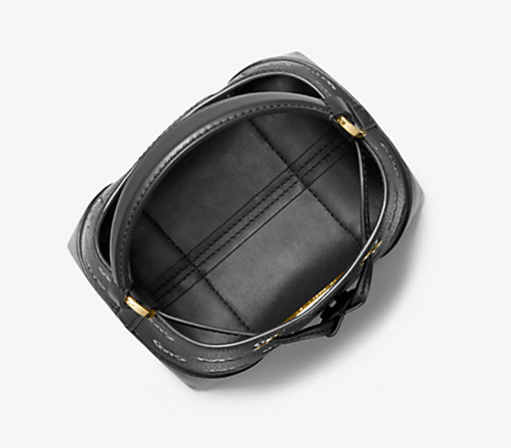 Túi Michael Kros Mercer Small Logo Embossed Leather Bucket Bag 'Black' 35F3GM9M1L-001 - Ảnh 3
