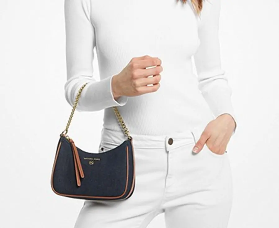 Alternative view of Túi Michael Kros Jet Set Charm Small Denim Pochette 'Denim' 32F3GT9C5C-2990