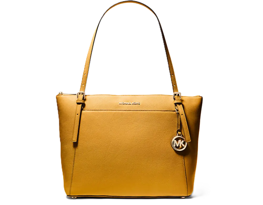 Túi Michael Kors Voyager Large Pebbled Leather Top-Zip Tote Bag 'Mari Gold' 30H1GV6T9B-0771