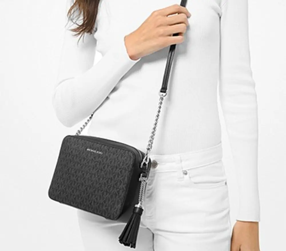 Alternative view of Túi Michael Kors Ginny Medium Logo Crossbody Bag 'Black' 32T9SF5M2B-001