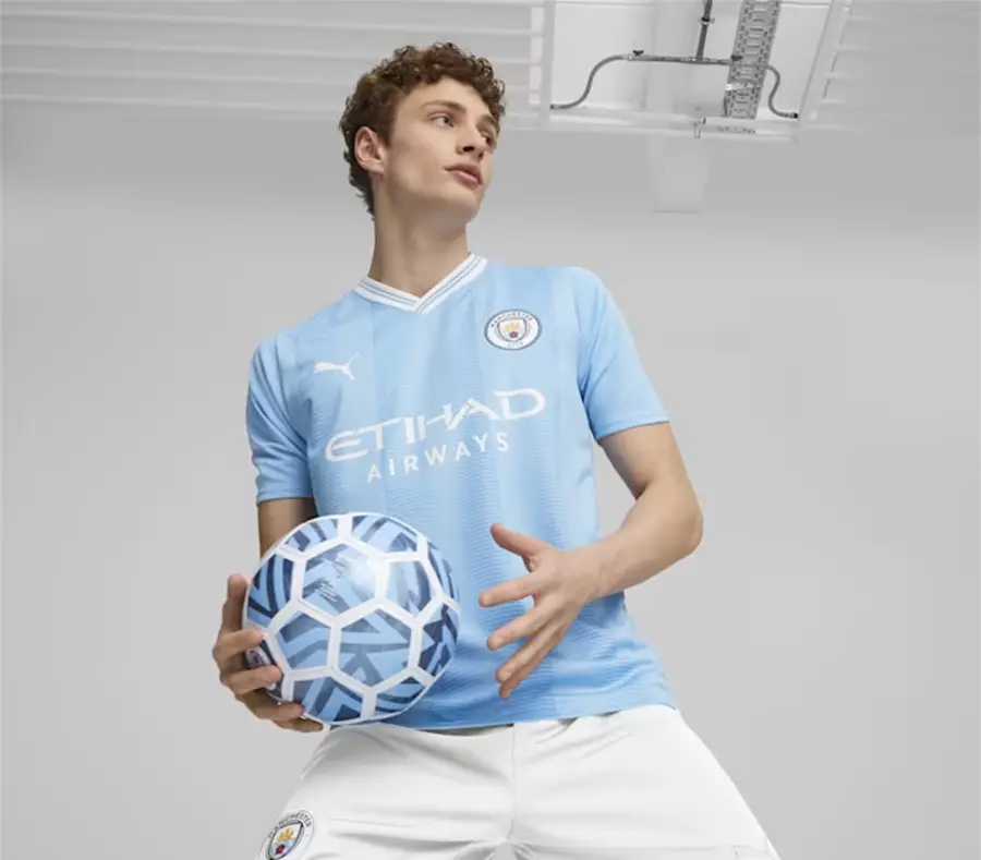 Alternative view of Áo Puma Manchester City 23/24 Home Replica Jersey 'Light Blue' 770438-01