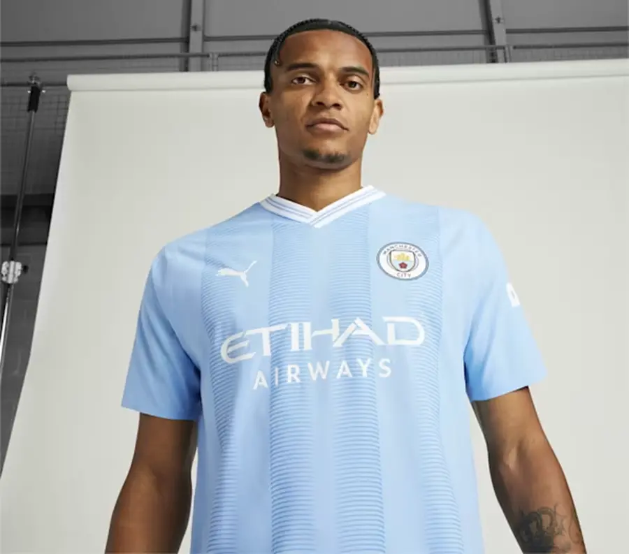 Alternative view of Áo Puma Manchester City 23/24 'Light Blue' Authentic Home Jersey 770437-01