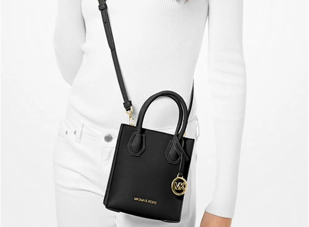 Túi Michael Kors Mercer Extra-Small Pebbled Leather Crossbody Bag 35H3GM9C0M-BLACK - Ảnh 3