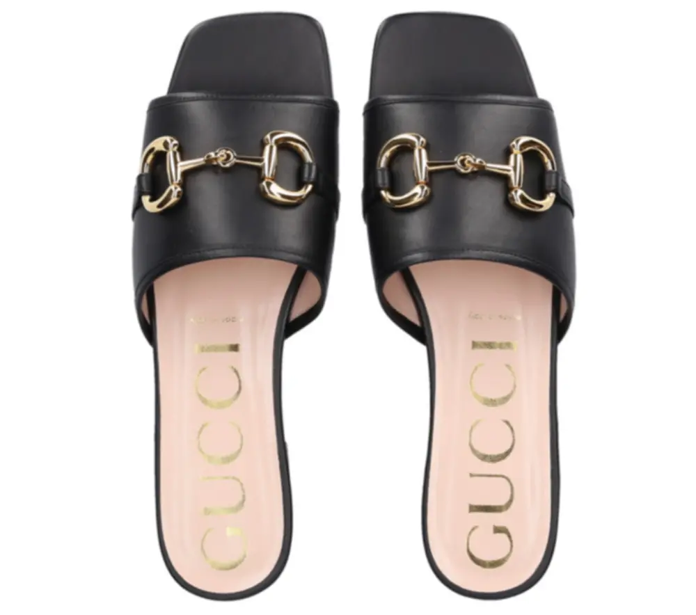 Dép Gucci Wmns Leather Slide Sandal Horsebit Black 623111-1RH00-1000 - Ảnh 3