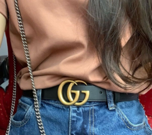 Alternative view of Thắt Lưng Gucci GG Mamon Double G Buckle Thin Belt 409417-AP00T-1000