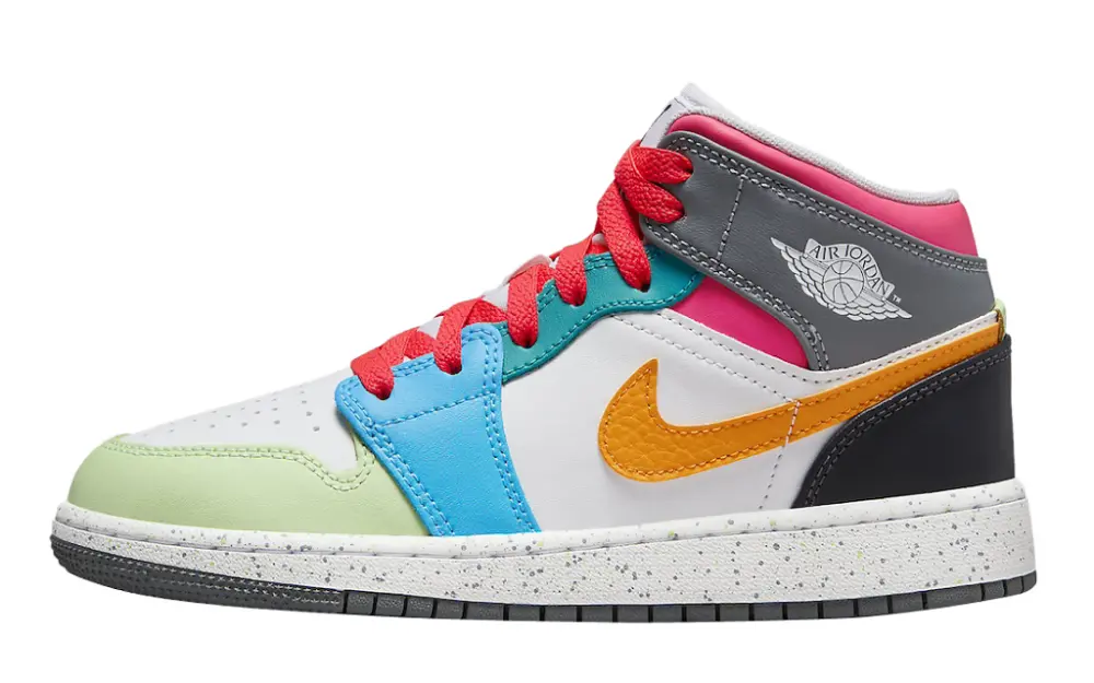Giày Nike GS Air Jordan 1 Mid "Multi Color" FN1190-100 - Ảnh 3