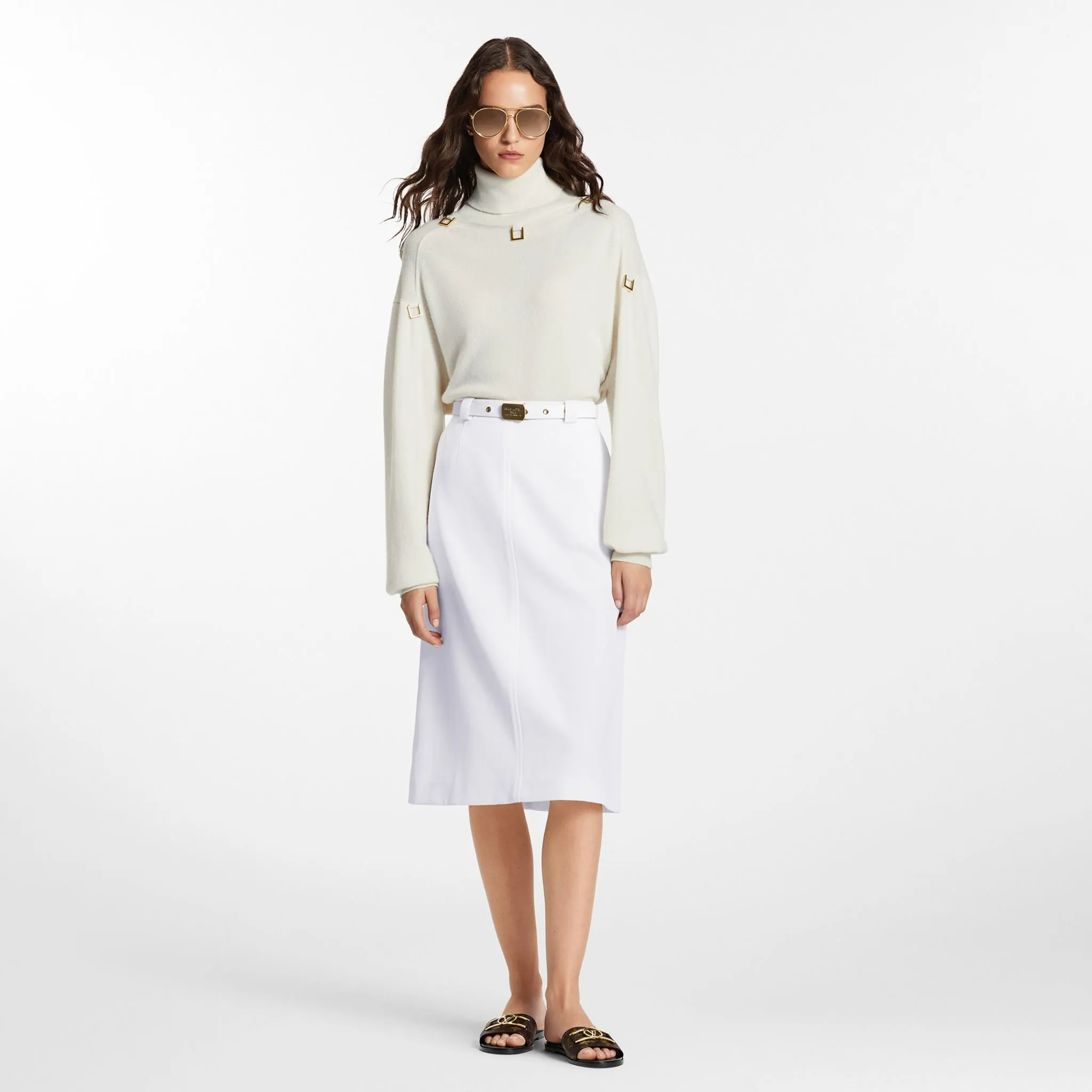 Dép Louis Vuitton Lock It Flat Mules 'Brown' 1A64MN - Ảnh 3