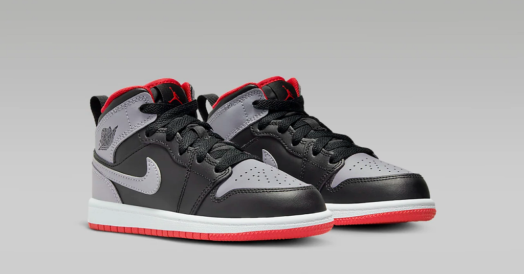 Giày Nike Jordan 1 Mid Bred Shadow (PS) DQ8424-006 - Ảnh 2