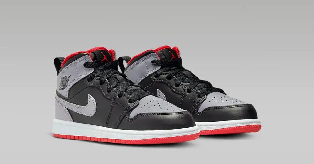 Alternative view of Giày Nike Jordan 1 Mid Bred Shadow (PS) DQ8424-006