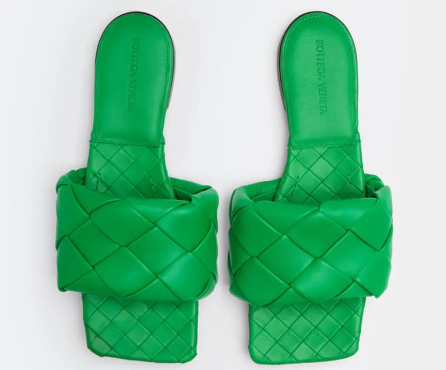 Alternative view of Dép Bottega Veneta Lido Flat Sandal ‘Grass’ 608853VBSS03730