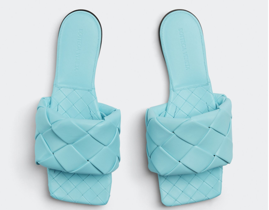 Dép Bottega Veneta Lido Flat Sandal ‘Pale Blue’ 608853VBSS04545 - Ảnh 4