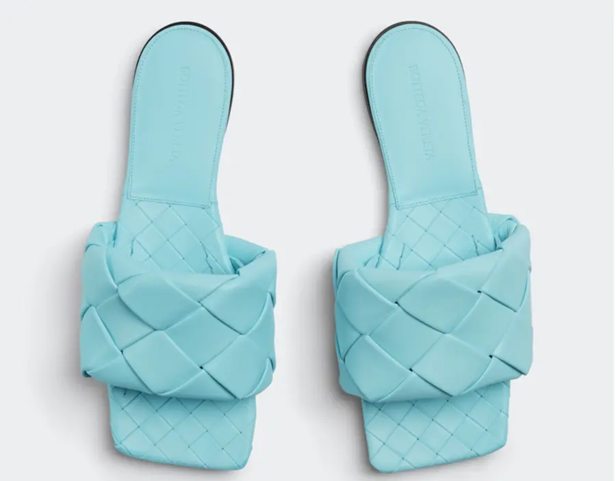 Dép Bottega Veneta Lido Flat Sandal ‘Pale Blue’ 608853VBSS04545 - Ảnh 4