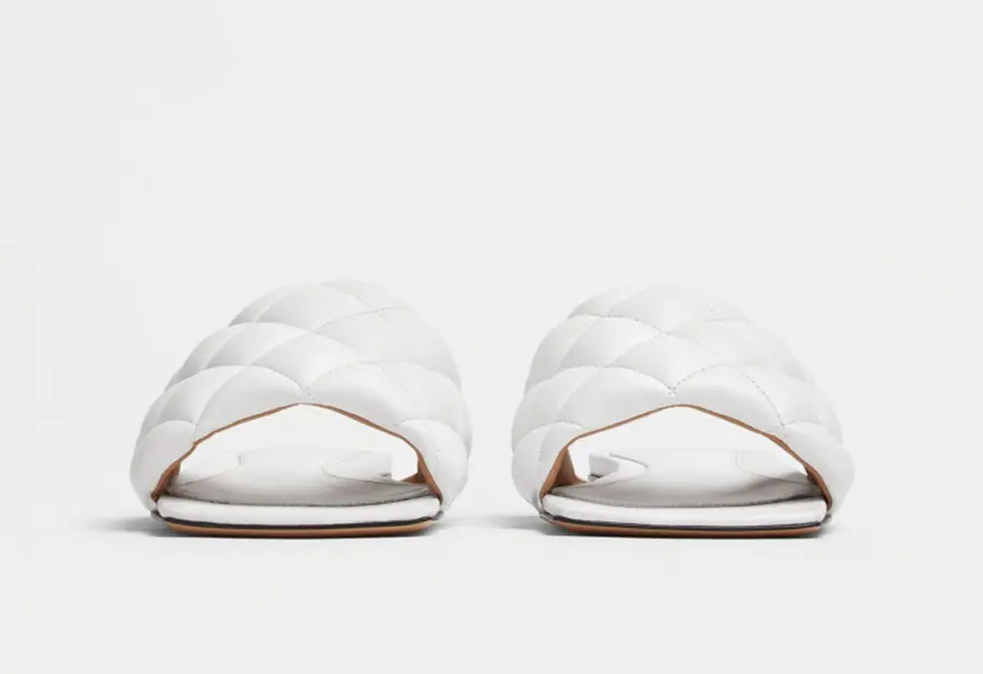 Dép Bottega Veneta Padded Flat Sandal ‘Optic White’ 627710VBRR09122 - Ảnh 4