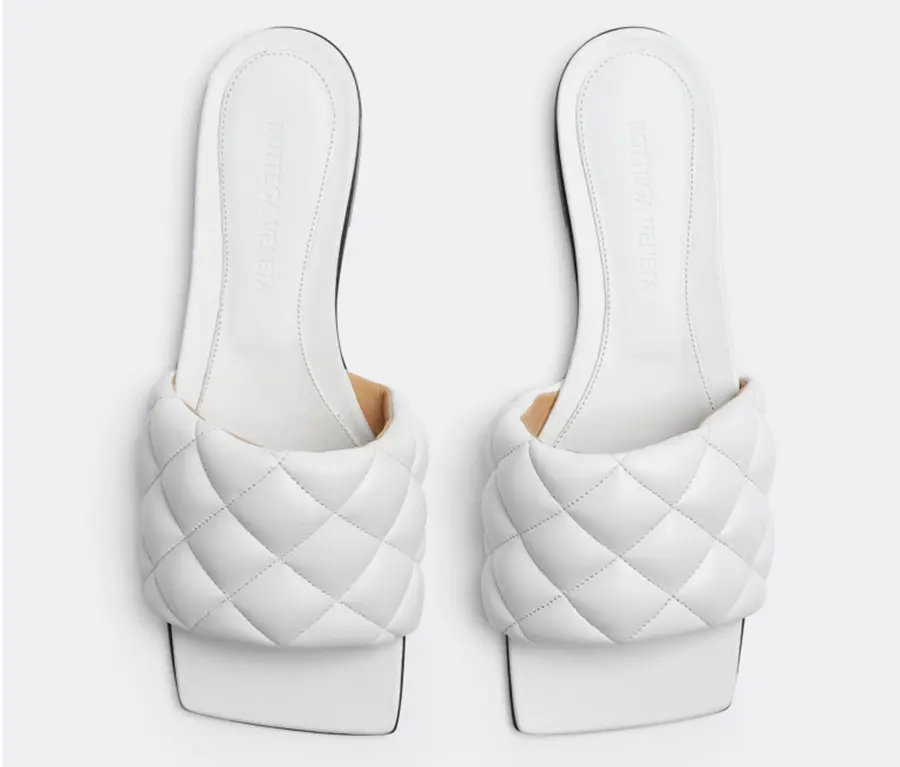 Alternative view of Dép Bottega Veneta Padded Flat Sandal ‘Optic White’ 627710VBRR09122