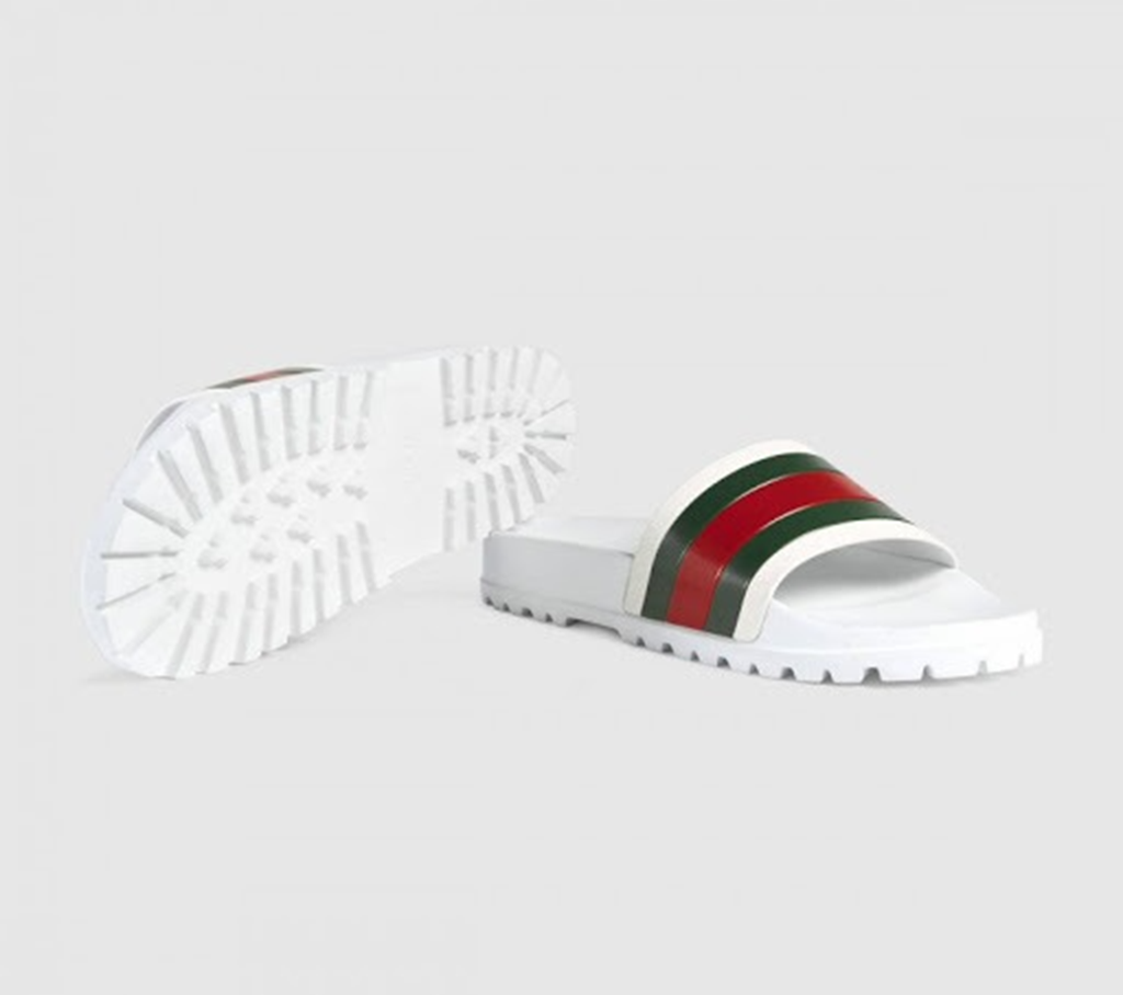 Dép Gucci Web Slide Sandal White 429469 GIB10 9079 - Ảnh 2