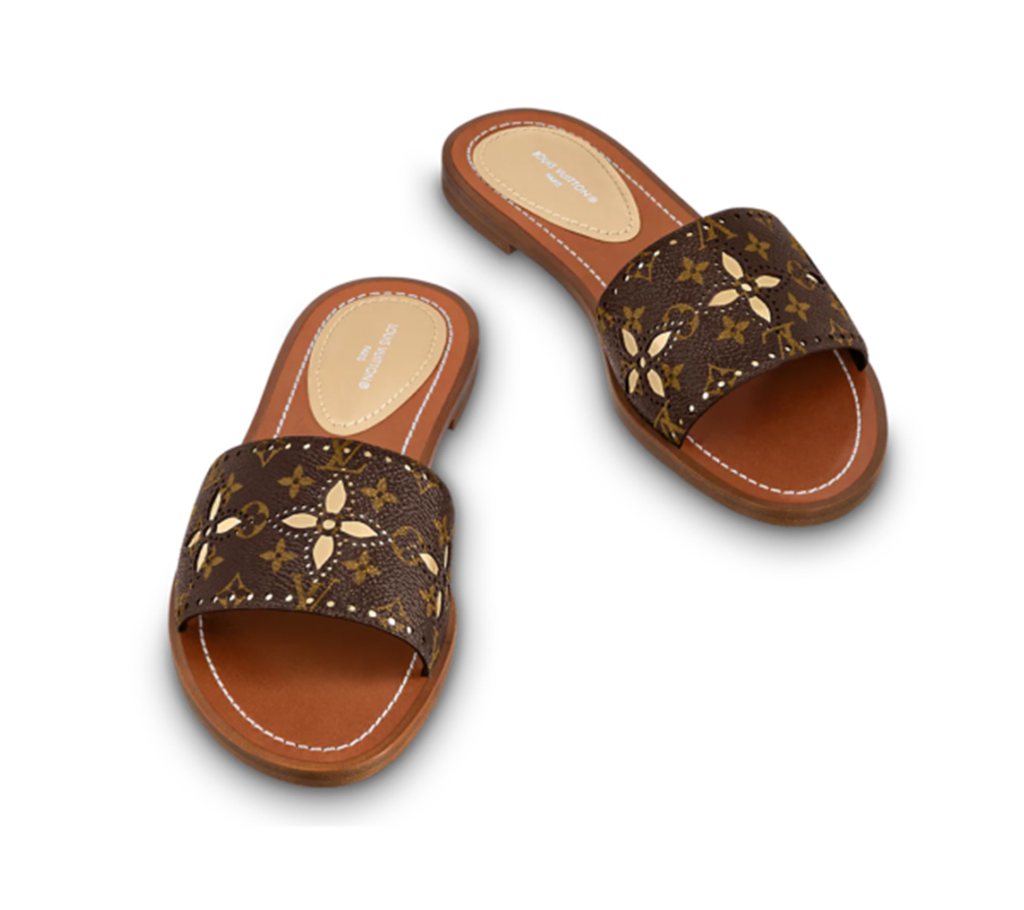 Dép Louis Vuitton Lock It Flat Mules ‘Brown’ 1A9RC4 - Ảnh 3